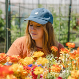 Snoopy Embroidered Dad Hat (Denim) // Three Potato Four