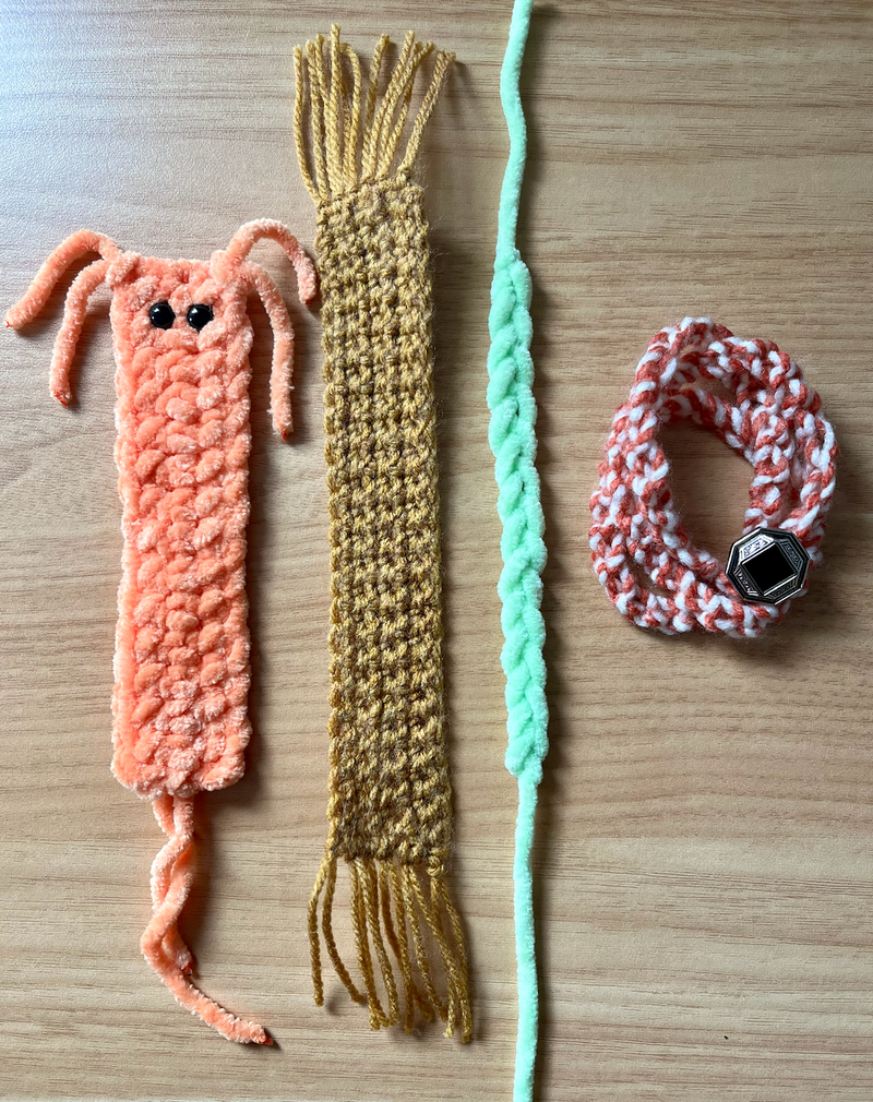 2/16: Beginner Crochet - Bookmarks & Bracelets