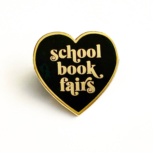 School Book Fairs Heart Enamel Lapel Pin // The Silver Spider