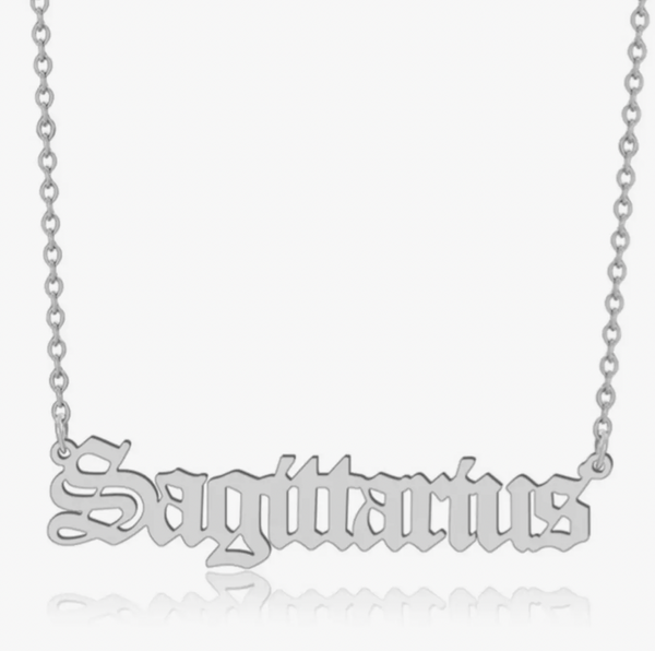 Sagittarius Silver Zodiac Necklace // Jovee