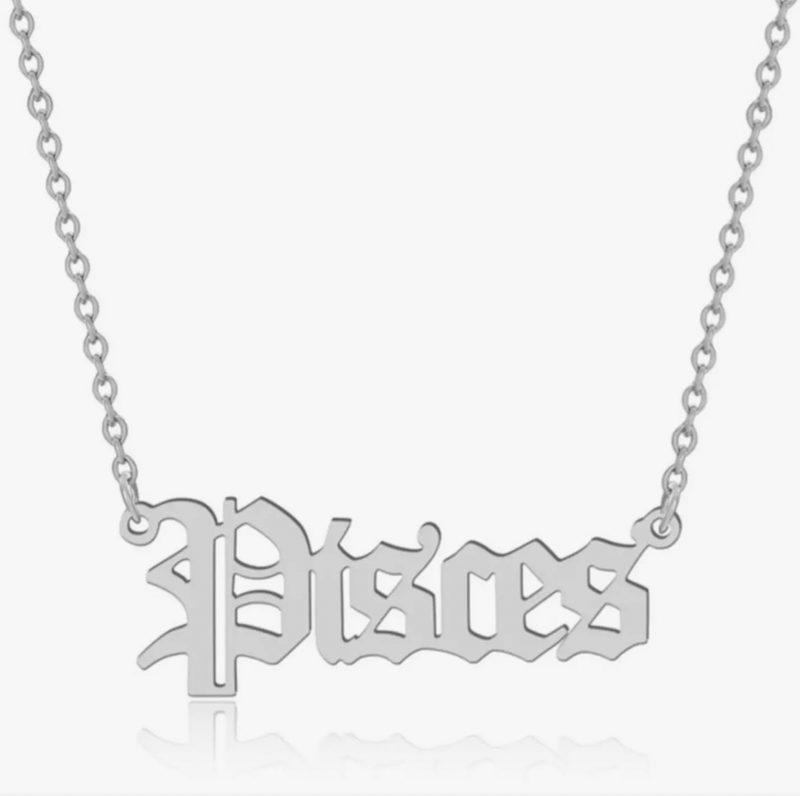 Pisces Silver Zodiac Necklace // Jovee