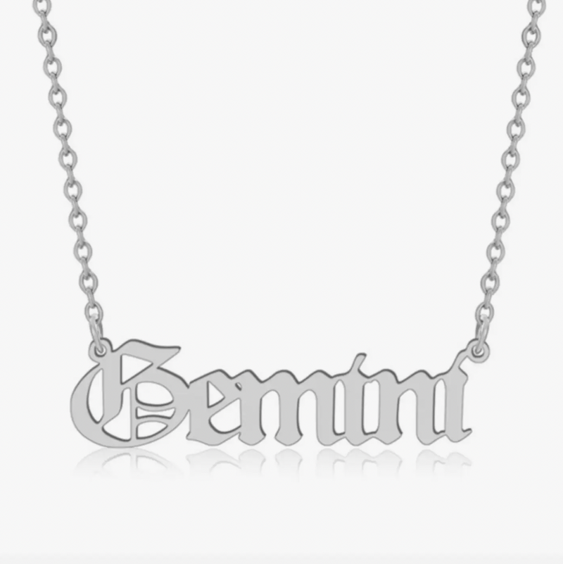 Gemini Silver Zodiac Necklace // Jovee