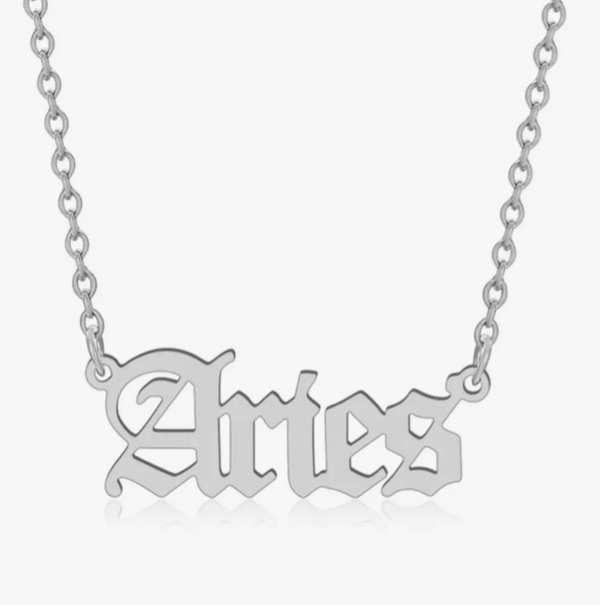 Aries Silver Zodiac Necklace // Jovee