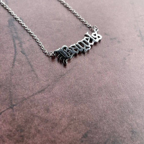 Silver "Bagels" Nameplate Necklace // The Silver Spider