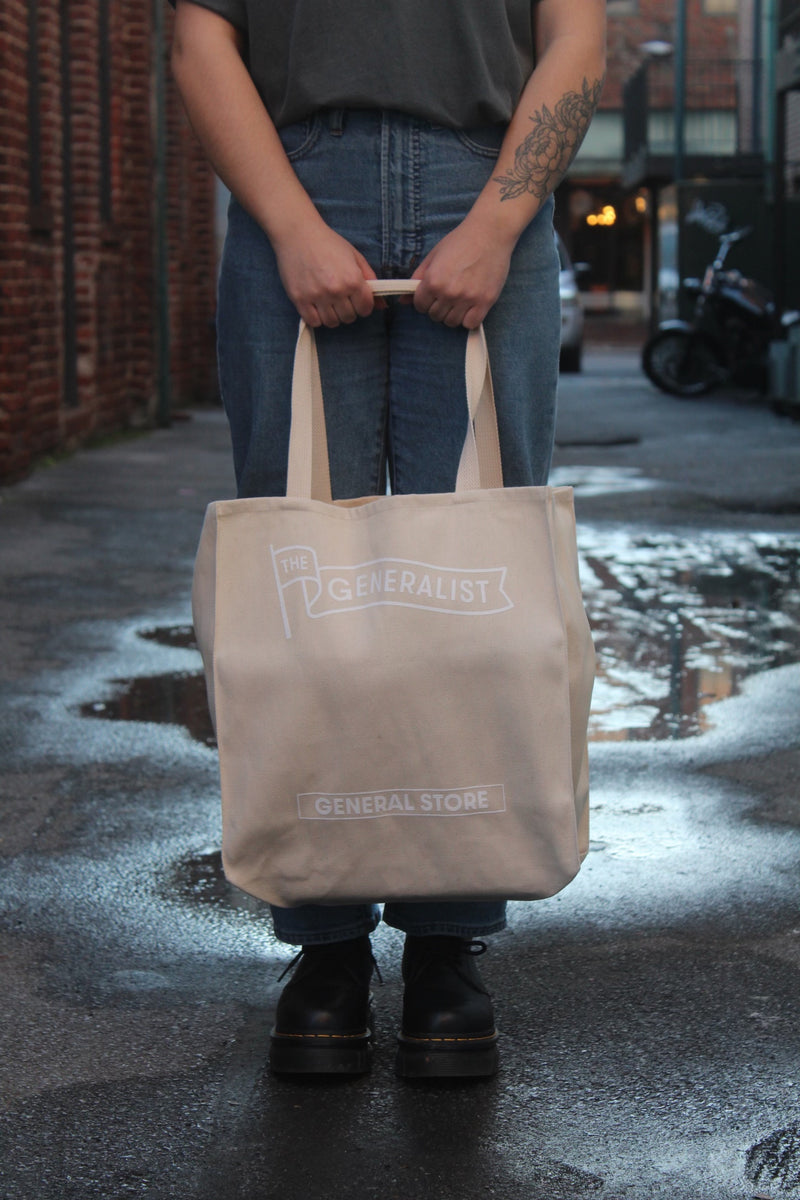 The Generalist Merch: Tote Canvas + White